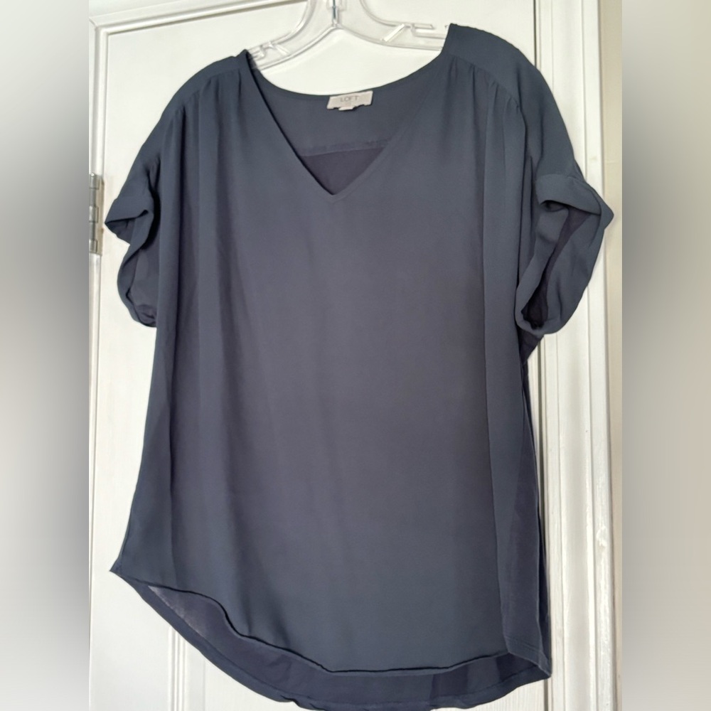 Loft PL blue blouse 23” armpit to armpit. 13”length.
